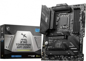 Материнская плата MSI MAG B760 TOMAHAWK WIFI DDR4 Soc-1700 Intel B760 4xDDR4 ATX AC`97 8ch(7.1) 2.5Gg+VGA+HDMI+DP от магазина РЭССИ