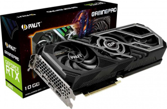 Видеокарта Palit PCI-E 4.0 PA-RTX3080 GAMINGPRO 10G V1 LHR NVIDIA GeForce RTX 3080 10240Mb 320 GDDR6X 1440/19000 HDMIx1 DPx3 HDCP Ret от магазина РЭССИ