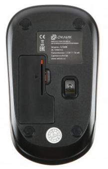 Мышь Оклик 525MW черный/оранжевый оптическая (1000dpi) беспроводная USB для ноутбука (3but) от магазина РЭССИ