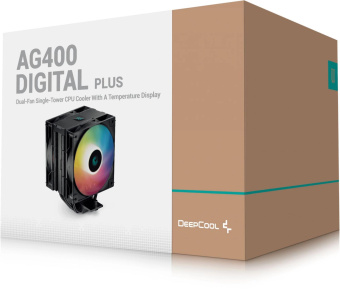 Устройство охлаждения(кулер) Deepcool AG400 Digital Plus ARGB Soc-AM5/AM4/1151/1200/1700 черный 4-pin 31.6dB Al+Cu LCD 773gr Ret (R-AG400-BKADMP-G-1) от магазина РЭССИ