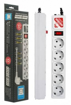 Сетевой фильтр Powercube SPG-B-15-GREY 5м (5 розеток) серый (коробка) от магазина РЭССИ