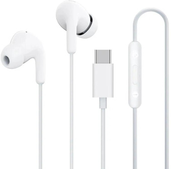 Гарнитура внутриканальные Xiaomi Type-C Earphones 1.25м белый проводные крепление за ухом (BHR8931GL) от магазина РЭССИ