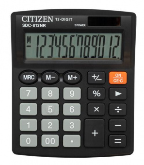 Калькулятор бухгалтерский Citizen SDC-812NR черный 12-разр. от магазина РЭССИ