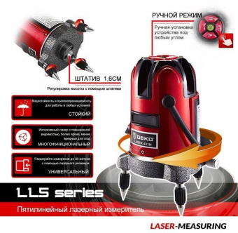 Лазерный уровень Deko LL57 SET1 от магазина РЭССИ