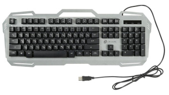 Клавиатура Оклик 747G FROZEN серый/черный USB Multimedia for gamer LED от магазина РЭССИ