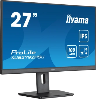 Монитор Iiyama 27" ProLite XUB2792HSU-B6 черный IPS LED 0.4ms 16:9 HDMI M/M матовая HAS Piv 250cd 178гр/178гр 1920x1080 100Hz DP FHD USB 5.7кг от магазина РЭССИ