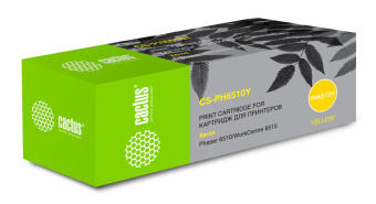 Картридж лазерный Cactus CS-PH6510Y 106R03487 желтый (2400стр.) для Xerox Phaser 6510DN/WC 6515DN от магазина РЭССИ