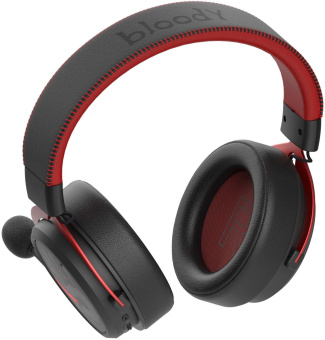 Наушники с микрофоном A4Tech Bloody MR590 Sports красный/черный 1.5м мониторные BT/Radio/3.5mm оголовье (MR590+ WIRED/SPORT RED) от магазина РЭССИ