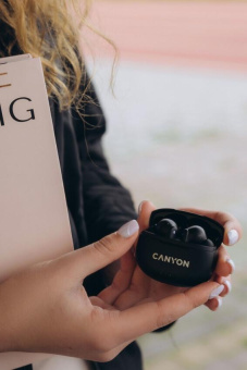 Гарнитура внутриканальные Canyon TWS-8 черный беспроводные bluetooth в ушной раковине (CNS-TWS8B) от магазина РЭССИ