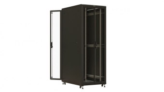 Шкаф коммутационный Hyperline (TTBR-4781-DD-RAL9004) напольный 47U 800x1000мм пер.дв.перфор. задн.дв.перфор. 2 бок.пан. 1000кг черный 910мм 2277мм IP20 от магазина РЭССИ