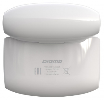 Гарнитура внутриканальные Digma TWS-11 белый беспроводные bluetooth в ушной раковине от магазина РЭССИ