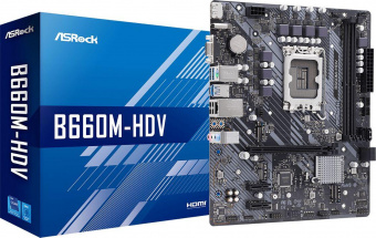 Материнская плата Asrock B660M-HDV Soc-1700 Intel B660 2xDDR4 mATX AC`97 8ch(7.1) GbLAN RAID+VGA+HDMI+DP от магазина РЭССИ
