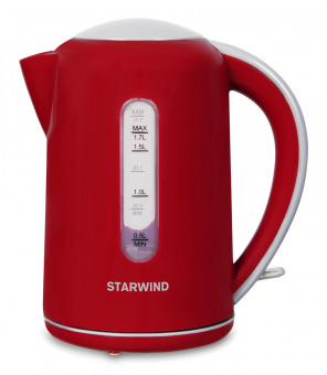 Чайник электрический Starwind SKG1021 1.7л. 2200Вт красный/серый (корпус: пластик) от магазина РЭССИ