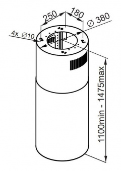 Вытяжка каминная Maunfeld Lee Isla 39 черный управление: кнопочное (1 мотор) от магазина РЭССИ