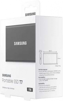 Накопитель SSD Samsung USB-C 1Tb MU-PC1T0T/WW T7 1.8" черный от магазина РЭССИ