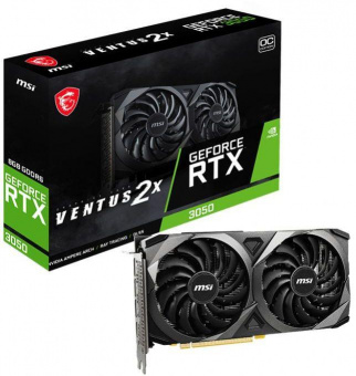 Видеокарта MSI PCI-E 4.0 RTX 3050 VENTUS 2X 8G OC NVIDIA GeForce RTX 3050 8192Mb 128 GDDR6 1807/14000 HDMIx1 DPx3 HDCP Ret от магазина РЭССИ