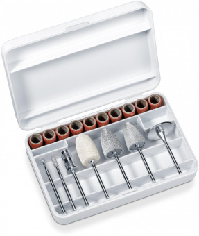 Маникюрно-педикюрный набор Beurer MP52 насадок в компл.:7шт (подсветка) белый/розовый от магазина РЭССИ