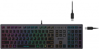Клавиатура A4Tech Fstyler FX60H серый USB slim LED (FX60H GREY/NEON) от магазина РЭССИ
