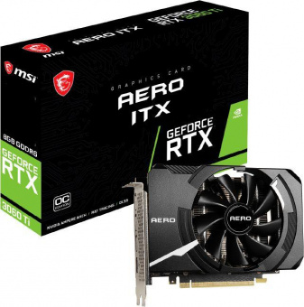 Видеокарта MSI PCI-E 4.0 RTX 3060 Ti AERO ITX 8G OC LHR NVIDIA GeForce RTX 3060Ti 8192Mb 256 GDDR6 1695/14000 HDMIx1 DPx3 HDCP Ret от магазина РЭССИ