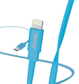 Кабель Hama Flat 00173646 USB (m)-Lightning (m) 1.2м синий плоский от магазина РЭССИ