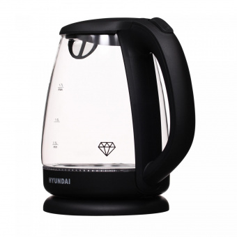 Чайник электрический Hyundai HYK-G1001 1.7л. 2200Вт черный (корпус: стекло) от магазина РЭССИ