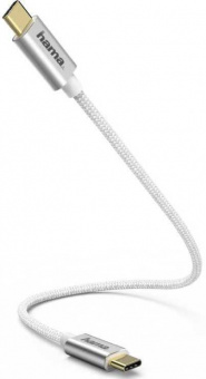 Кабель Hama 183332 USB Type-C (m)-USB Type-C (m) 0.2м серебристый от магазина РЭССИ