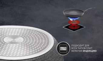 Сковорода Polaris Canto 28F круглая 28см ручка несъемная (без крышки) серый (019127) от магазина РЭССИ