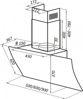 Вытяжка каминная Maunfeld Sky Star Chef 60 черный управление: сенсорное (1 мотор) от магазина РЭССИ