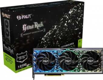 Видеокарта Palit PCI-E 4.0 RTX4070Ti GAMEROCK PREMIUM NVIDIA GeForce RTX 4070TI 12288Mb 192 GDDR6X 2310/21000 HDMIx1 DPx3 HDCP Ret от магазина РЭССИ
