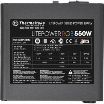 Блок питания Thermaltake ATX 550W Litepower RGB 550 (24+4+4pin) APFC 120mm fan color LED 5xSATA RTL от магазина РЭССИ