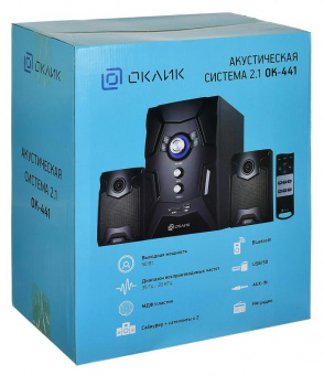 Колонки Оклик OK-441 2.1 черный 50Вт BT от магазина РЭССИ