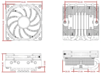 Устройство охлаждения(кулер) ID-Cooling IS-40-XT Soc-AM5/AM4/1151/1200/1700 черный 4-pin 14-35.2dB Al+Cu 100W 290gr Ret от магазина РЭССИ
