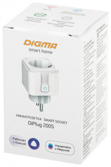 Умная розетка Digma DiPlug 200S EU Wi-Fi белый (DPL200S) от магазина РЭССИ