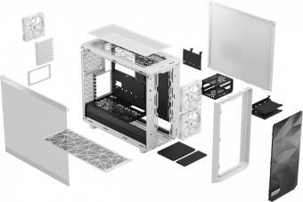 Корпус Fractal Design Meshify 2 LiteTG Clear Tint белый без БП ATX 5x120mm 4x140mm 2xUSB3.0 audio bott PSU от магазина РЭССИ