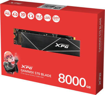 Накопитель SSD A-Data PCIe 4.0 x4 8TB AGAMMIXS70B-8000G-CS XPG Gammix S70 Blade M.2 2280 от магазина РЭССИ