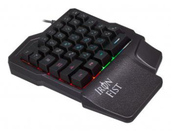 Игровой блок Оклик 701G IRON FIST черный USB for gamer LED (подставка для запястий) (1196590) от магазина РЭССИ