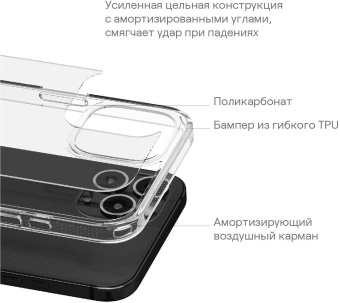 Чехол (клип-кейс) uBear для Apple iPhone 15 Real Case прозрачный (CS248TT61RL-I23) от магазина РЭССИ