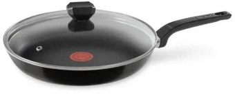 Сковорода Tefal Easy Plus 04231928 круглая 28см ручка несъемная (с крышкой) черный (9100052841) от магазина РЭССИ