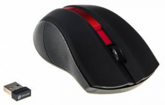 Мышь Оклик 615MW черный/красный оптическая (1200dpi) беспроводная USB для ноутбука (3but) от магазина РЭССИ