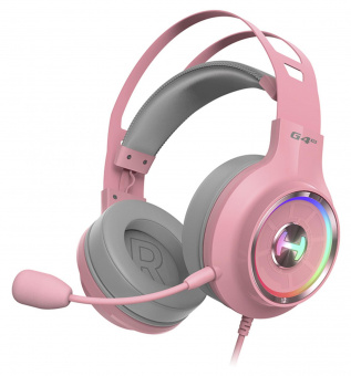 Наушники с микрофоном Edifier G4 TE розовый 2.5м накладные USB оголовье от магазина РЭССИ