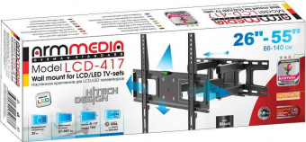 Кронштейн для телевизора Arm Media LCD-417 черный 26"-55" макс.35кг настенный поворотно-выдвижной и наклонный от магазина РЭССИ