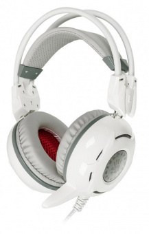 Наушники с микрофоном A4Tech Bloody G300 белый 1.8м мониторные оголовье (G300 WHITE+GREY) от магазина РЭССИ