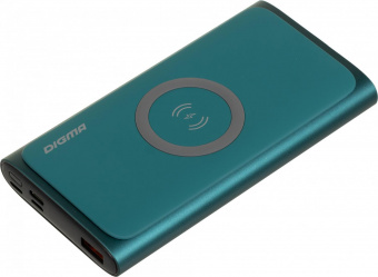 Мобильный аккумулятор Digma DGPQ10G 10000mAh 3A QC PD 20W 1xUSB беспров.зар. зеленый (DGPQ10G22CGN) от магазина РЭССИ