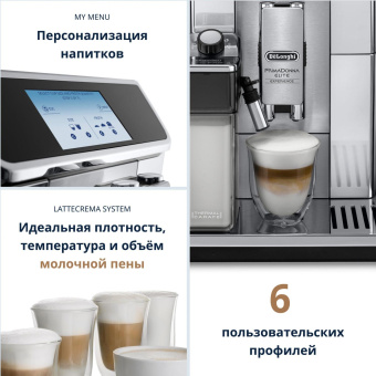 Кофемашина Delonghi PrimaDonna Elite Experience ECAM650.85.MS 1450Вт серебристый/черный от магазина РЭССИ