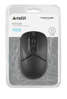 Мышь A4Tech Fstyler FG12 черный оптическая (1200dpi) беспроводная USB (3but) от магазина РЭССИ