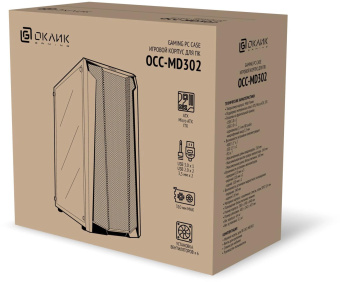 Корпус Оклик OCC-MD302 черный без БП ATX 6x120mm 2xUSB2.0 1xUSB3.0 audio bott PSU от магазина РЭССИ