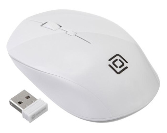 Мышь Оклик 565MW glossy белый оптическая (1600dpi) беспроводная USB для ноутбука (4but) от магазина РЭССИ