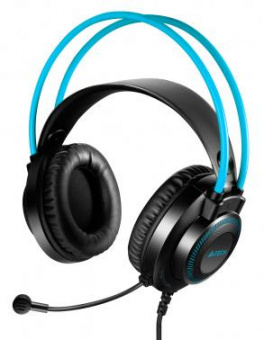 Наушники с микрофоном A4Tech Fstyler FH200U серый/синий 2м накладные USB оголовье (FH200U BLUE) от магазина РЭССИ