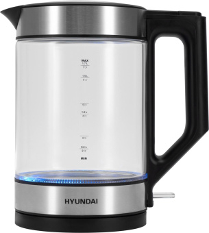 Чайник электрический Hyundai HYK-G3509 1.7л. 2200Вт черный/прозрачный корпус: стекло/пластик от магазина РЭССИ