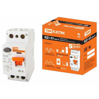 ВД1-63 2Р 16А 30мА тип А от магазина РЭССИ